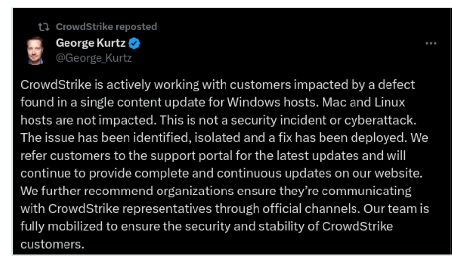 CrowdStrike on X